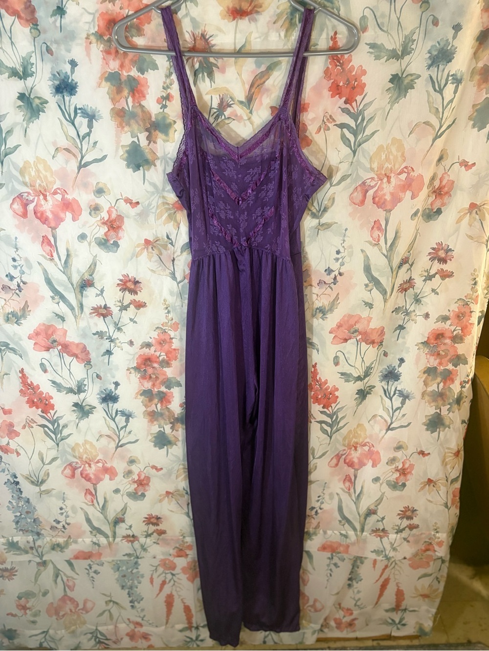 Vintage Purple Lace-Trim Women's Lingerie Pants